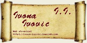 Ivona Ivović vizit kartica